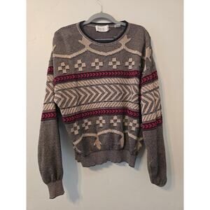 Vintage Walter Hagen Made in Italy Knit Sweater Geometric 90s Euro